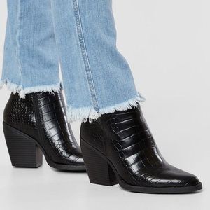 Madden Girl faux crocodile booties